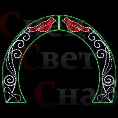 Морозоустойчивая световая арка "Птицы" красные