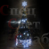 Световая Уличная Ёлка 4 м Зеленая с макушкой