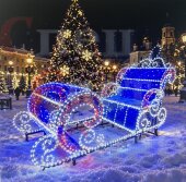 Световая новогодняя композиция Сани