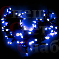 Уличная новогодняя Гирлянда-нить 10 м синяя IP65